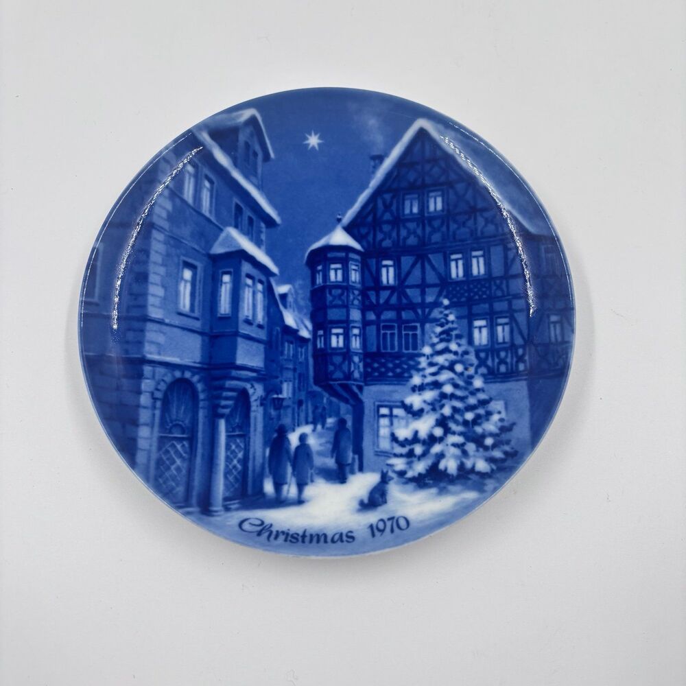 Vintage 1970 Berlin Design Christmas Plate Christmas Eve in Bernkastel Germany